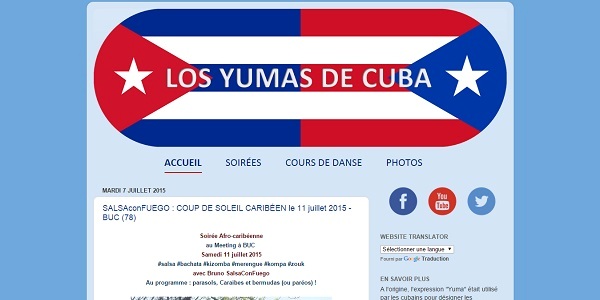 Los Yumas De Cuba site d'informations sur les événements latinos-caribéens et lusophone - salsa - bachata - kizomba - Création du site intenet + Facebook + Twitter + Instagram + Newsletter