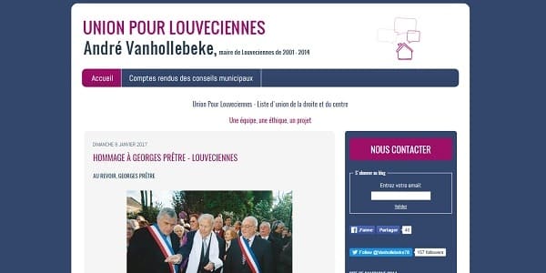 Site officiel d'André Vanhollebeke, Maire de Louveciennes de 2001 à 2014, et de la liste Union Pour Louveciennes - Creation et gestion du Blog et des reseaux sociaux - Facebook + Twitter + YouTube + Newsletter